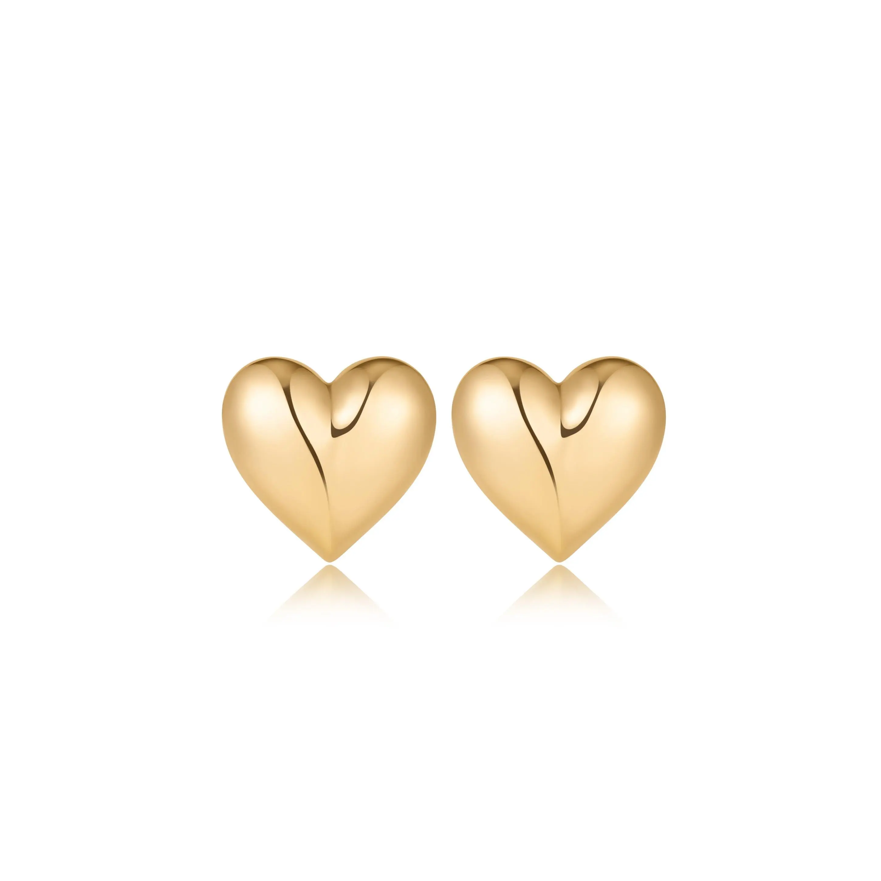 Ettika Heart Stud Earrings - Gold-Colored Heart Design with Simple and Elegant Style