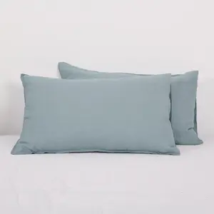 Simple&Opulence 100% Linen Pillowcases Basic Style Solid Color Set of 2, Stone Washed Flax Pillow Cover Envelope Closure