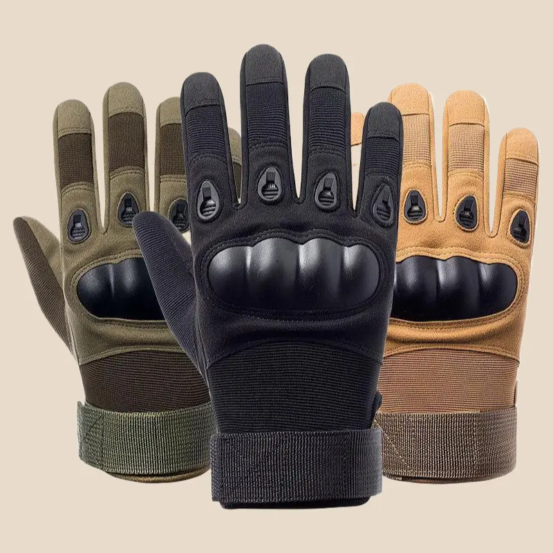 Tactical Gloves, Breathable Polyester Camouflage Design with Non-Slip Grip, Full/Half Finger for Outdoor Biking & Mountaineering, Adults, 22.5*13Cm, Full/Half Fingers, Military Enthusiasts, Adult, Half Finger-Black
