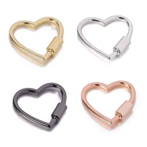 Simple Metal Heart Shaped Opening Keychain Handbag Strap Dog Chain Buckle Bag Lanyards Clip Hook DIY Accessories