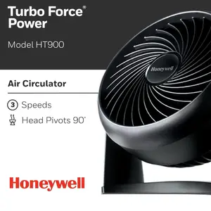 Honeywell Air Circulator Model HT900 with 90° Head Pivots for Efficient Airflow