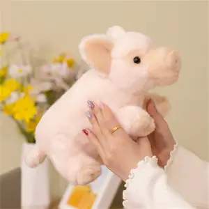 16cm/6.29inch realistic pink pig plush toy, soft and fluffy stuffed animal, perfect for decorating a girl's room, a child's birthday gift, Mother's Day gift, graduation gift, wedding anniversary gift, Christmas gift.