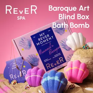 Rever SPA Baroque Shells Jewelry Bath Bombs for Women Relaxing Handmade 4 Pcs Organic with Essential Oils Bubble Bath Bombs Special Gifts for Women