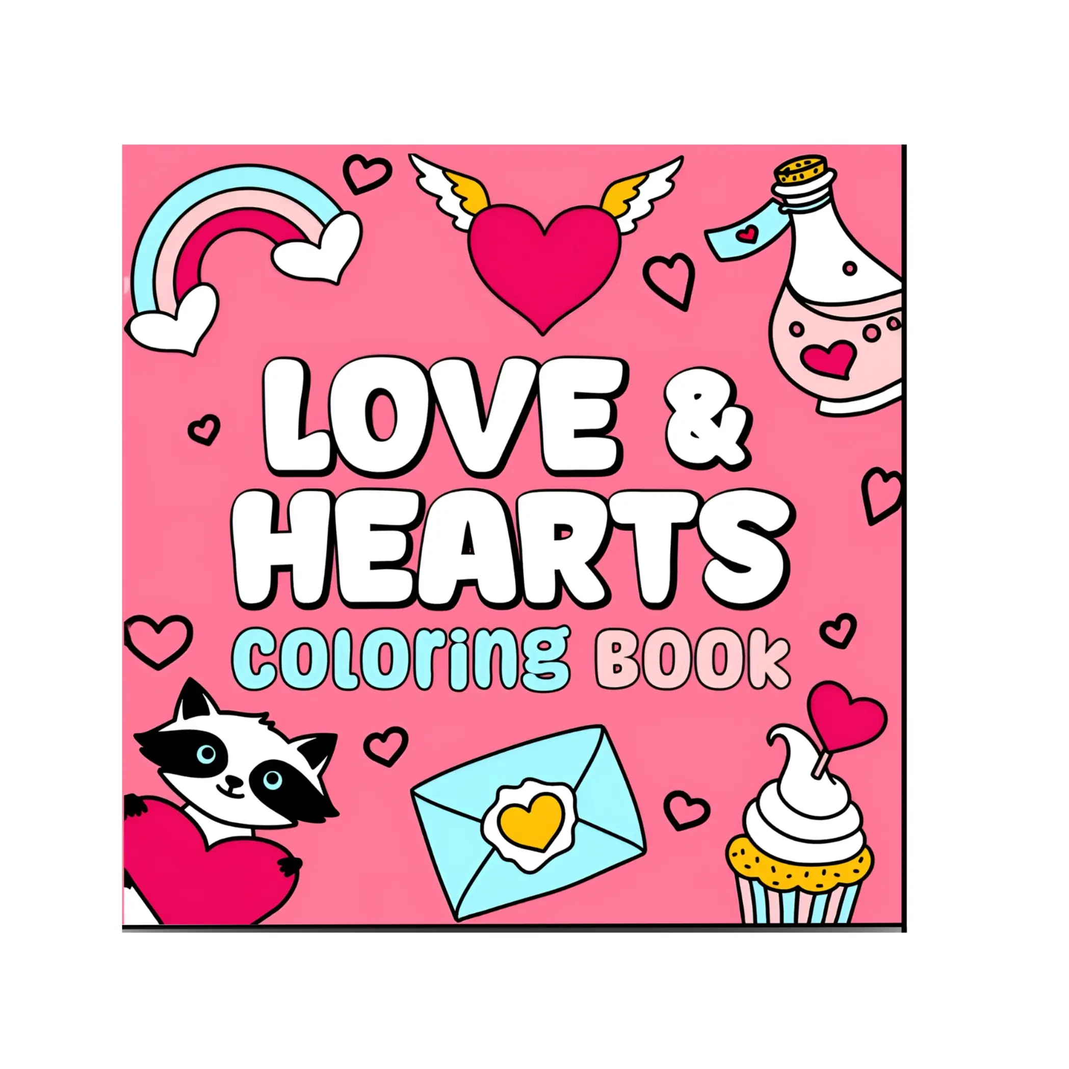 Love & Hearts Coloring Book: Cute and Simple Designs with Bold Lines For Easier Coloring  easy coloring easy illustration valentine day cozy valentine