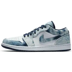 Jordan Air Jordan 1 Low SE Washed Denim Leather Low-Top Retro Basketball Shoes for Men in White and Blue Trending Shoes, House White Official Shoes to Get / Maison Mihara