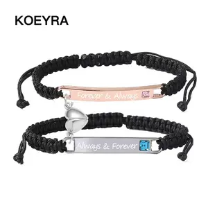 Adjustable Couple Bracelet Set, Heart Rate Bracelet, Fashion Bracelet for Couples, Daily Clothing Decor, Trendy All-match & Exquisite Jewelry for Birthday Love Gift, Heart Charm Bracelet