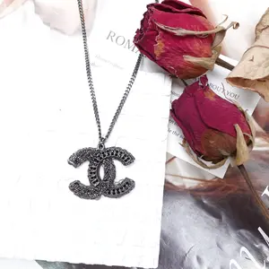 Pre-owned Chanel Silver&Black Metal Nacklace T10258206