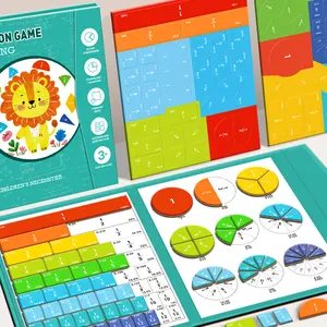 Magnetic Fraction Pebbles Set with Demonstration Book, Visual Math Teaching Materials for Elementary School, Montessori Home Education Supplies, Visual Learning Tools