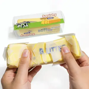 Super soft butter stick squishy toy featuring a slow-rebound PU foam core and crispy wax outer layer, providing a unique sensory experience for stress relief and relaxation.