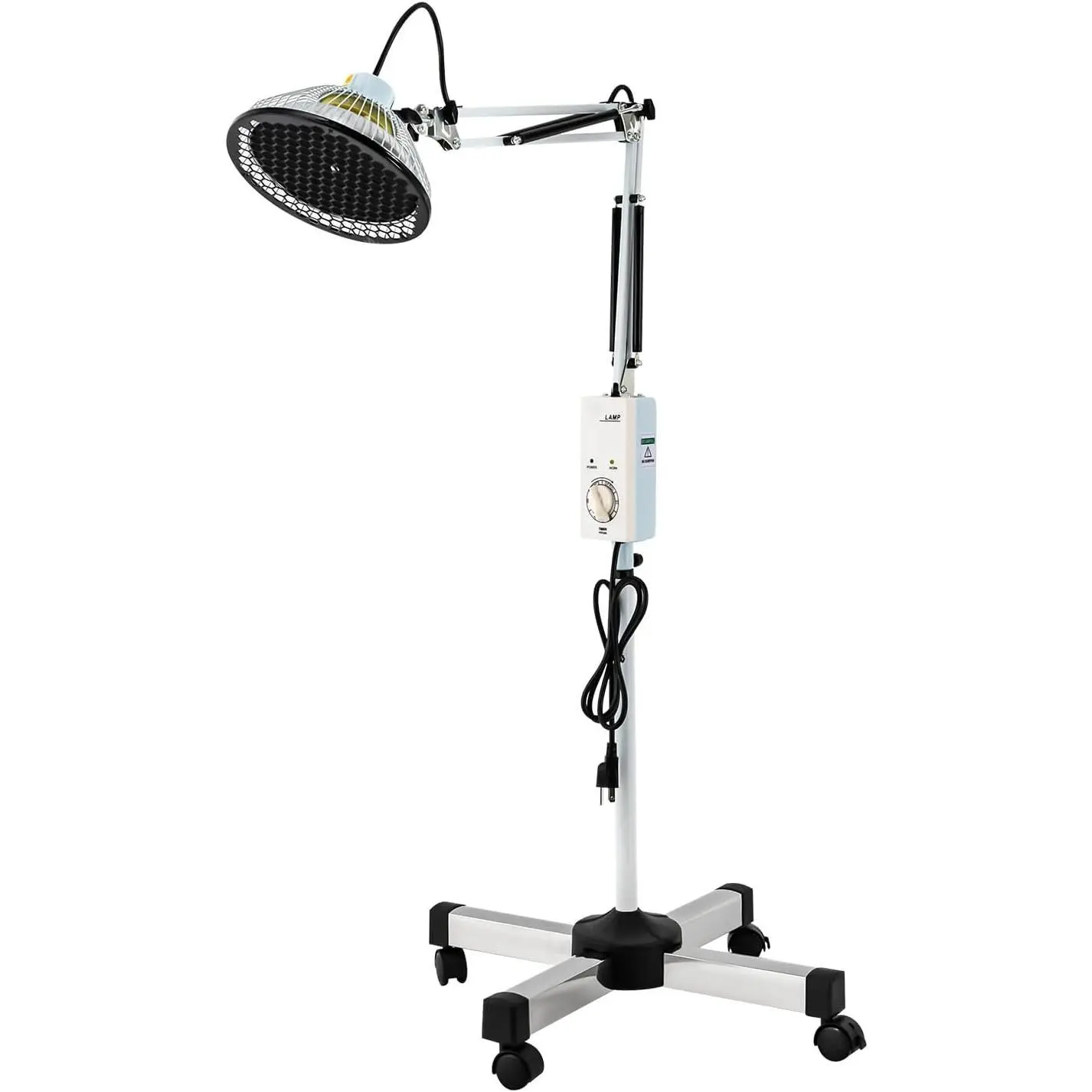 110V 250W Far Infrared Mineral Heat Lamp - Adjustable Light Therapy with Timer, 360-Degree Rotatable, Fitness Healthcare Therapeutic Solution for Body Pain Relief