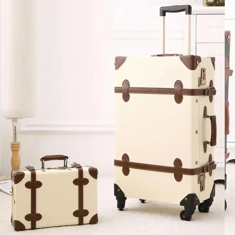 2023 Small Suitcase for Female 13-inch Boarding Case with Universal Password Box Trolley Aluminum Frame & Rubber Accents Travel Companion