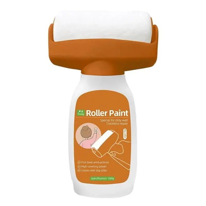 Roller Paint, Wall Renovation Paint and Brush, Damp and Mouldy Wall Renovation Tool, Eco-Friendly Water-Based Paint Odourless, White