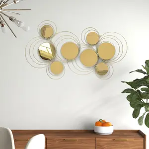 Modern Metal Wall Art Home Decor ,35.5"x20",Gold Hanging Ornaments