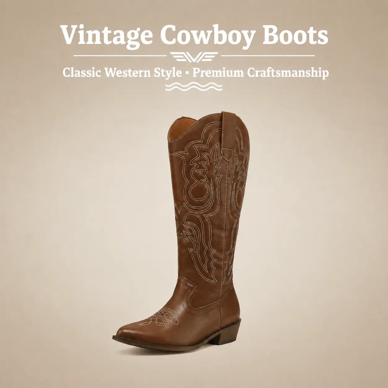 Mysoft Women's Embroidered Western Mid-Calf Cowgirl Footwear - Women's Shoes, Pointed Toe, Chunky Heel Support, All-Season, Rubber Sole Durability, Valentine's Day Gift