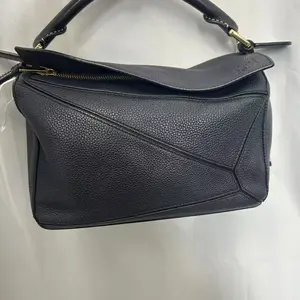 Pre-owned Loewe Puzzle Bag Small Midnight Blue Navy Grained Leather Gold Hardware