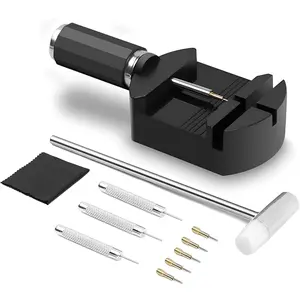 Watch Link Removal Kit, Resizing Tool for Bracelet Adjustment & Replacement, Pin Remover for Sizing Strap, Watch Adjuster, Hammer for Watch Repair, Adjust Band, Punches