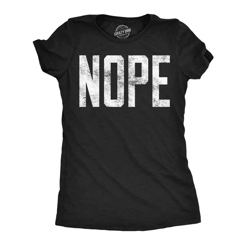 Womens Nope T shirt Funny Not Today Sarcasm Humorous Joke Gag Gift for Adult Funny Womens T Shirts Cute Vintage Graphic Tee Funny Introvert Top Women's Novelty Tees Black