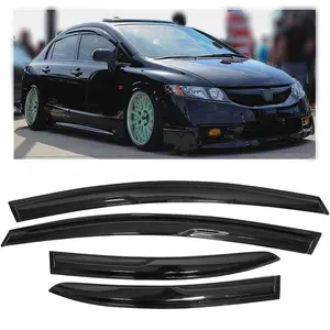 Rain Guards Side Window Visor Vent Outside Mount, 4PCS Fits 2006-2011 Honda Civic 4-Door Sedan