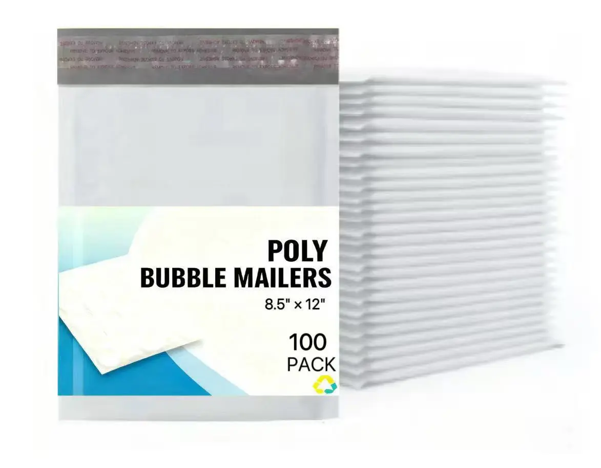 8.5x12 (8.5x11) Poly Bubble Padded Envelopes Mailers Shipping Bag Grey 100 PCS
