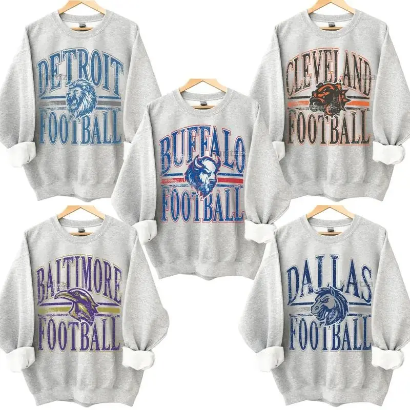 Vintage All Team Football Spirit Animal Mascot ASH GREY Crewneck Sweatshirt, Hometown Football Game Day Pullover, Retro Football Throwback Graphic, Gift For Fans for Men for Women, Perfect for Casual Wear