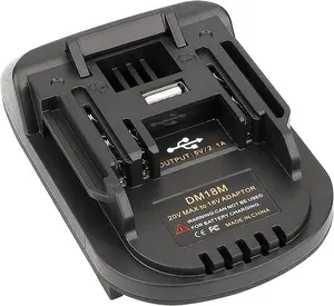 DM18M for Dewalt Battery Adapter for Makita 18V Power Tools, TPDL Convert for Milwaukee 18V or for Dewalt 20V Li-ion Battery to Makita 18V Tool with USB Port
