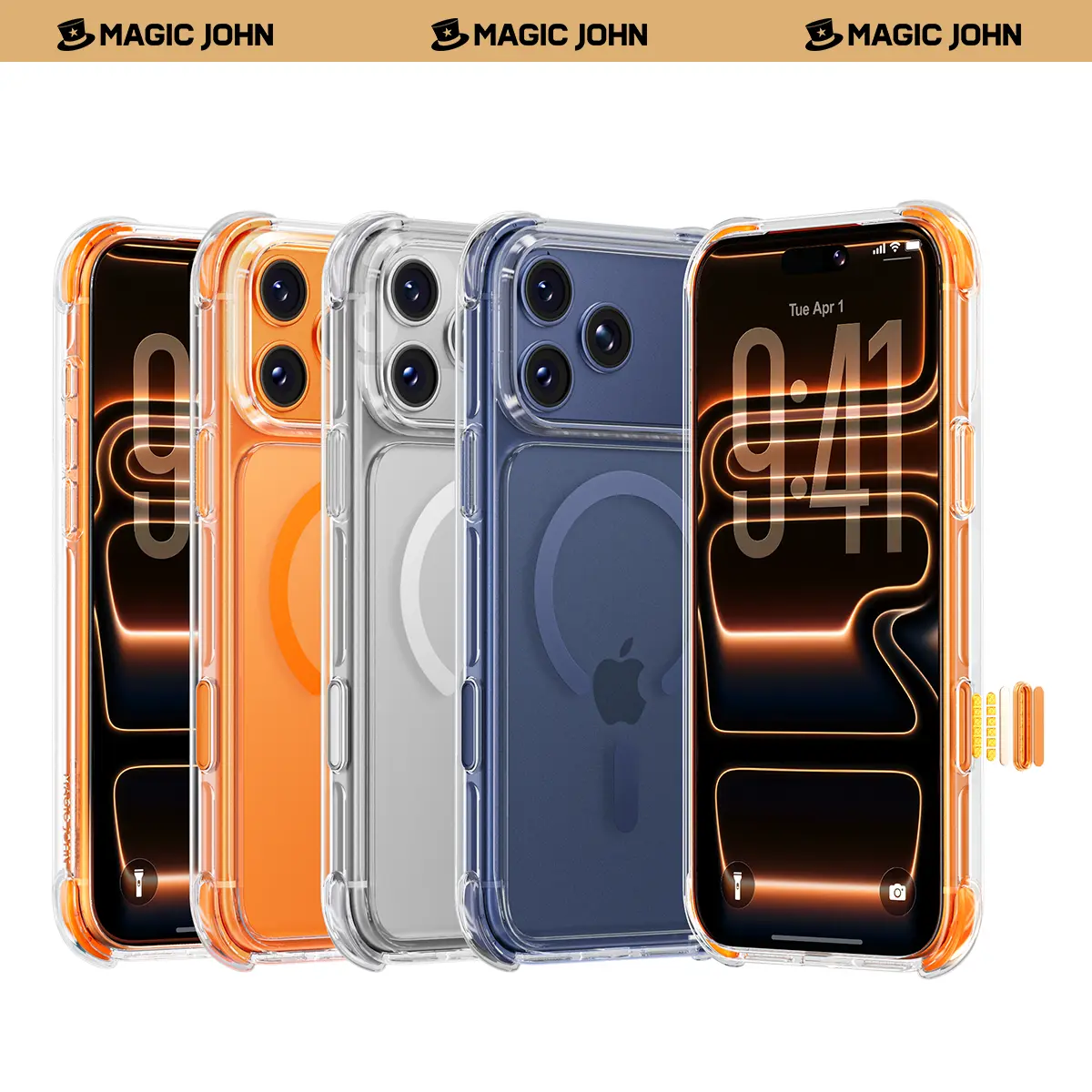 MAGICJOHN Shockproof Magnetic Phone Case for iPhone 17/17 Pro/17 Pro Max, Anti-Yellowing TPU+PC Case with Liquid Silicone Cushion, Anti-Slip Grip, MagSafe Compatible summerwins