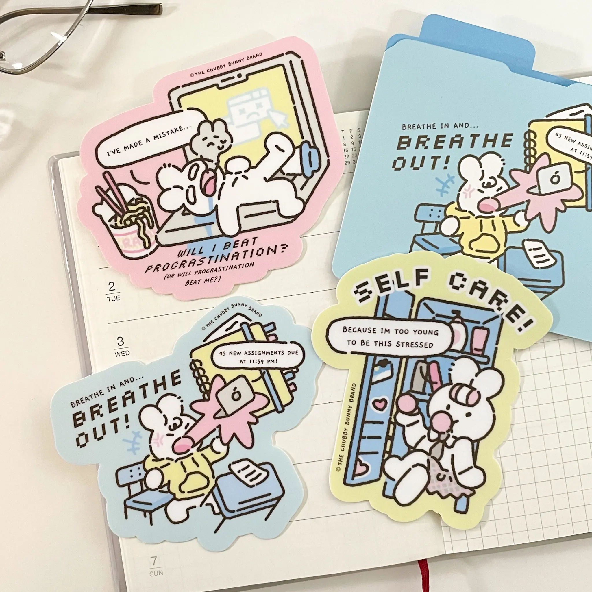 School Essentials Self Care Vinyl Sticker Bundle