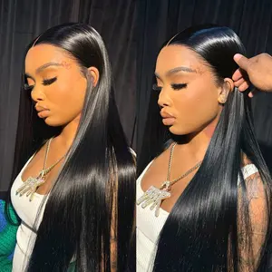 Bling Hair Brazilian 13x6 Bone Straight Transparent Lace Front Human Hair Wigs For Black Women Body Wave 13x4 Lace Frontal Wig Natural Color On Sale Clearance 180Density backtoschool