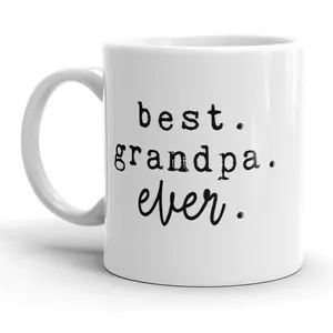 Best Grandpa Ever Mug Cute Family Grandfather Coffee Cup - 11oz Funny Coffee Mugs Ceramic Printed Drinkware Cup