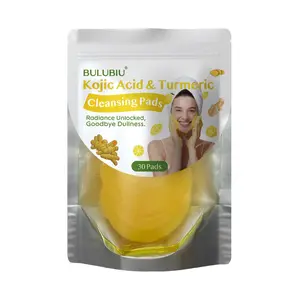 2-Pack Korean Kojic Acid Exfoliating Cleansing Pads, Turmeric-Infused with Honeycomb Texture for Acne-Prone Skin, Dark Marks, Deep Pore Cleansing, Oil Control, Daily Makeup Prep & Skincare Gift
