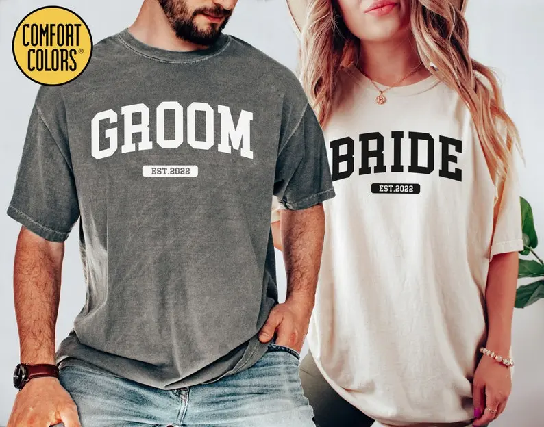 Comfort Colors Bride Shirt, Bride and Groom Shirts, Custom Bride and Groom Gift, Bride To Be Shirt, Bride and Groom To Be Shirts