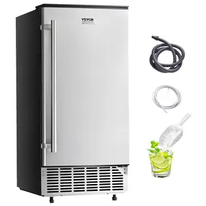 VEVOR Undercounter Built-in Ice Maker,  80 Lbs/Day Under Counter Ice Maker Machine with Reversible Door Stainless Steel, Freestanding Ice Maker for Commercial Home Kitchen, Electric Drainage