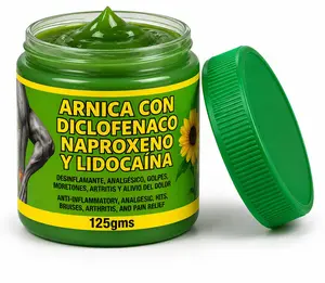 Arnica Pomada Muscular 125g - Herbal Massage Balm with Diclofenac Naproxen & Lidocaine - Non-Greasy Formula for Bruises Arthritis Pain Relief - Natural Treatment for Full Body Care