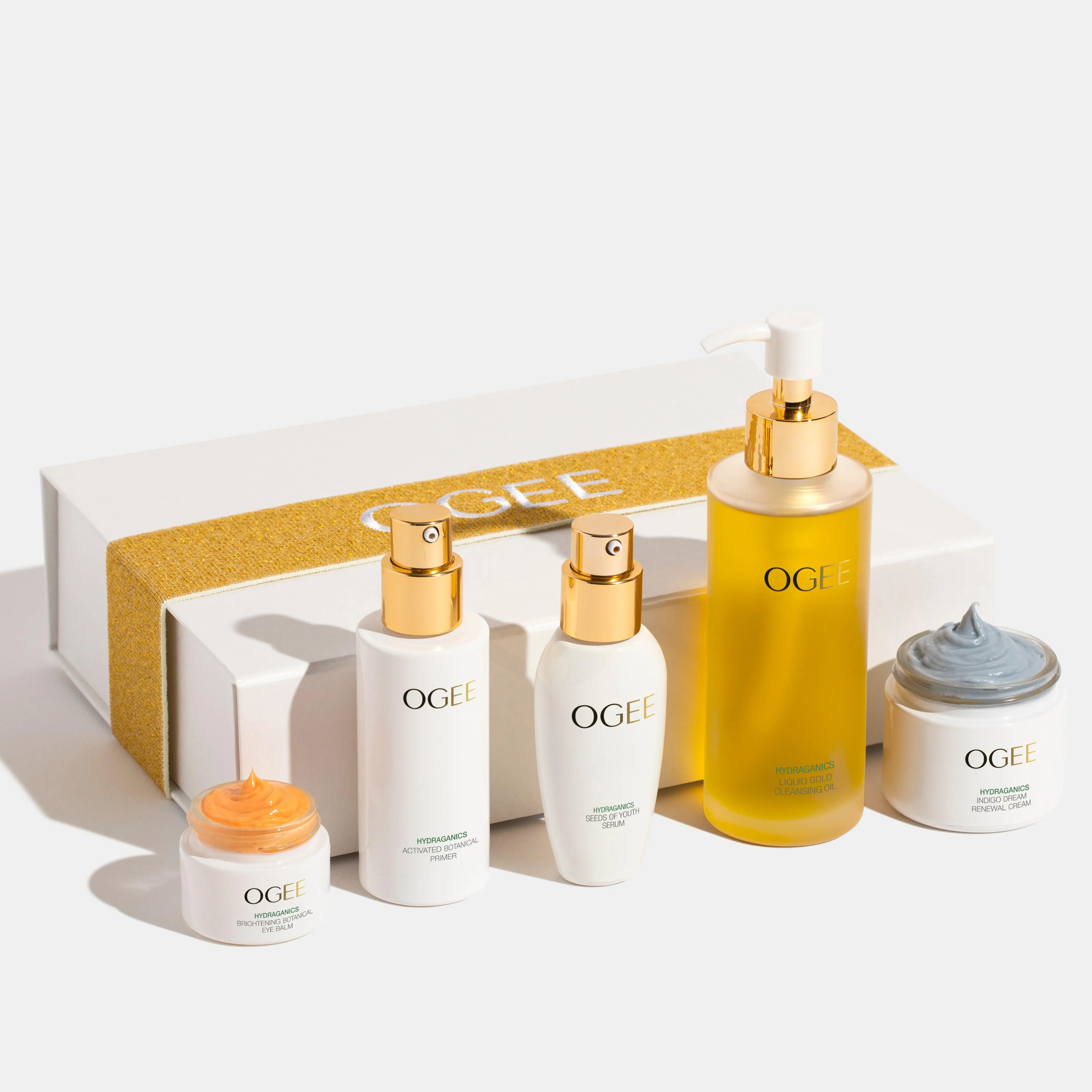 Ogee Signature Skincare Collection - Hyaluronic Acid Serum, Cleansing Cream, Brightening Balm & Moisture for Skin Care