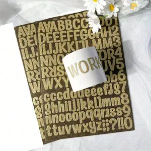 4 shiny letter and number symbol decorative stickers Customizable Alphabet Stickers for Diy name customization, trendy letter combinations, simple multi-purpose stickers for home Diy handicrafts, scrapbooks, and gift wrapping