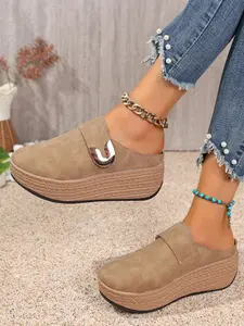 Women's Fashion Thick Sole Elegant Shoes, New Comfortable Chunky Sole Sandals, Summer Slip-On Design, Stylish Footwear for Everyday Wear