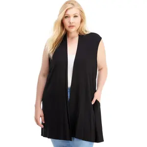 Sleeveless Cardigan Plus Size