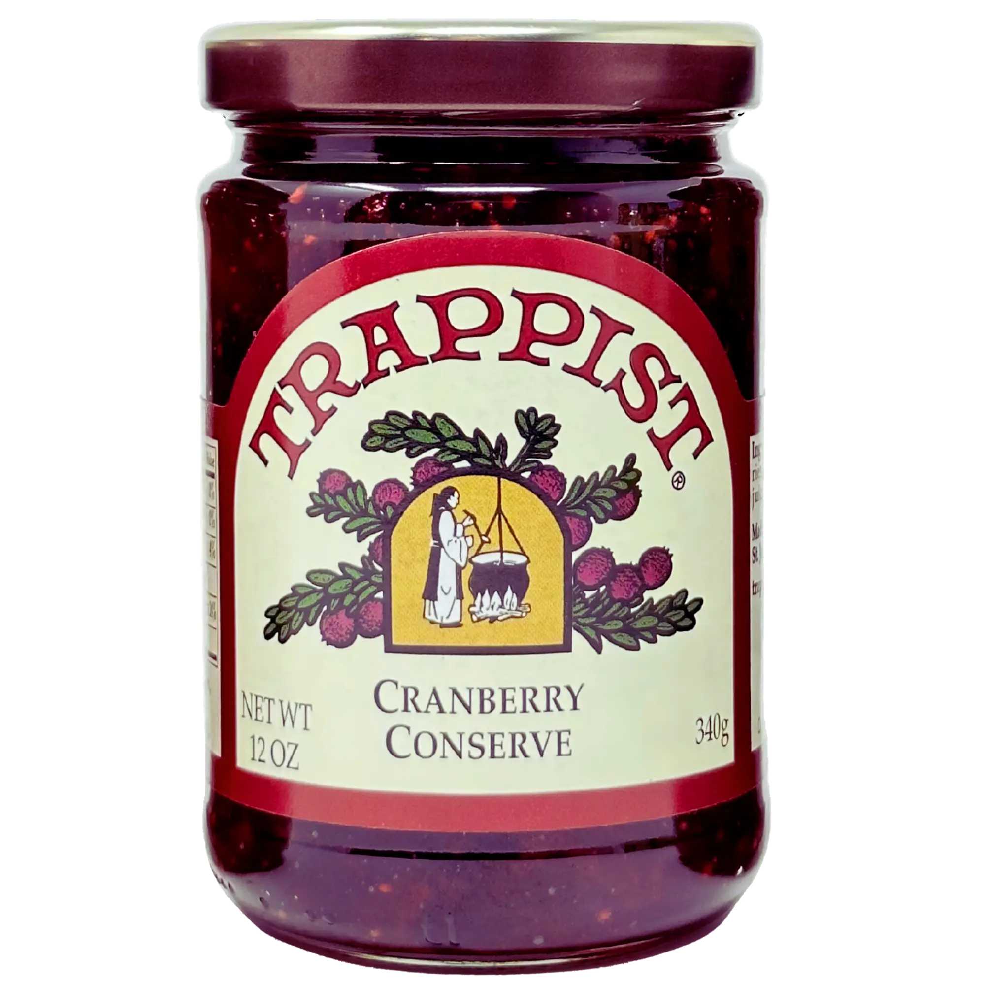 Trappist Cranberry Conserve - Handcrafted Natural Fruit Preserve for Holiday Meals & Topping 12 oz