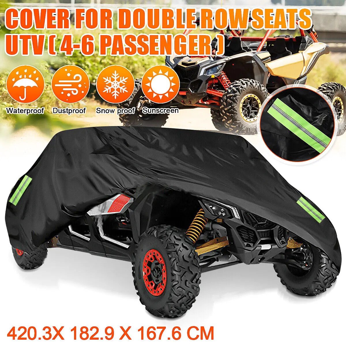 DREAMIZER UTV 210D Utility Vehicle Storage Cover Compatible With Polaris RZR PRO XP RZR PRO R for Can-Am for Kawasaki 4-Seats