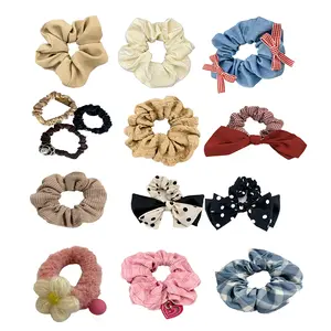 11Count Scrunchies Fabric Hair Ties, Dentless Damage-Free Secure Hold, Soft Stretch Accessories for Women Men All Hair Types