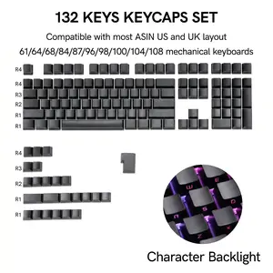 Womier Gradient Double Shot PBT Keycaps,Shine Through Custom Keycap Cherry Profile for All Layout Keyboard,Only keycaps