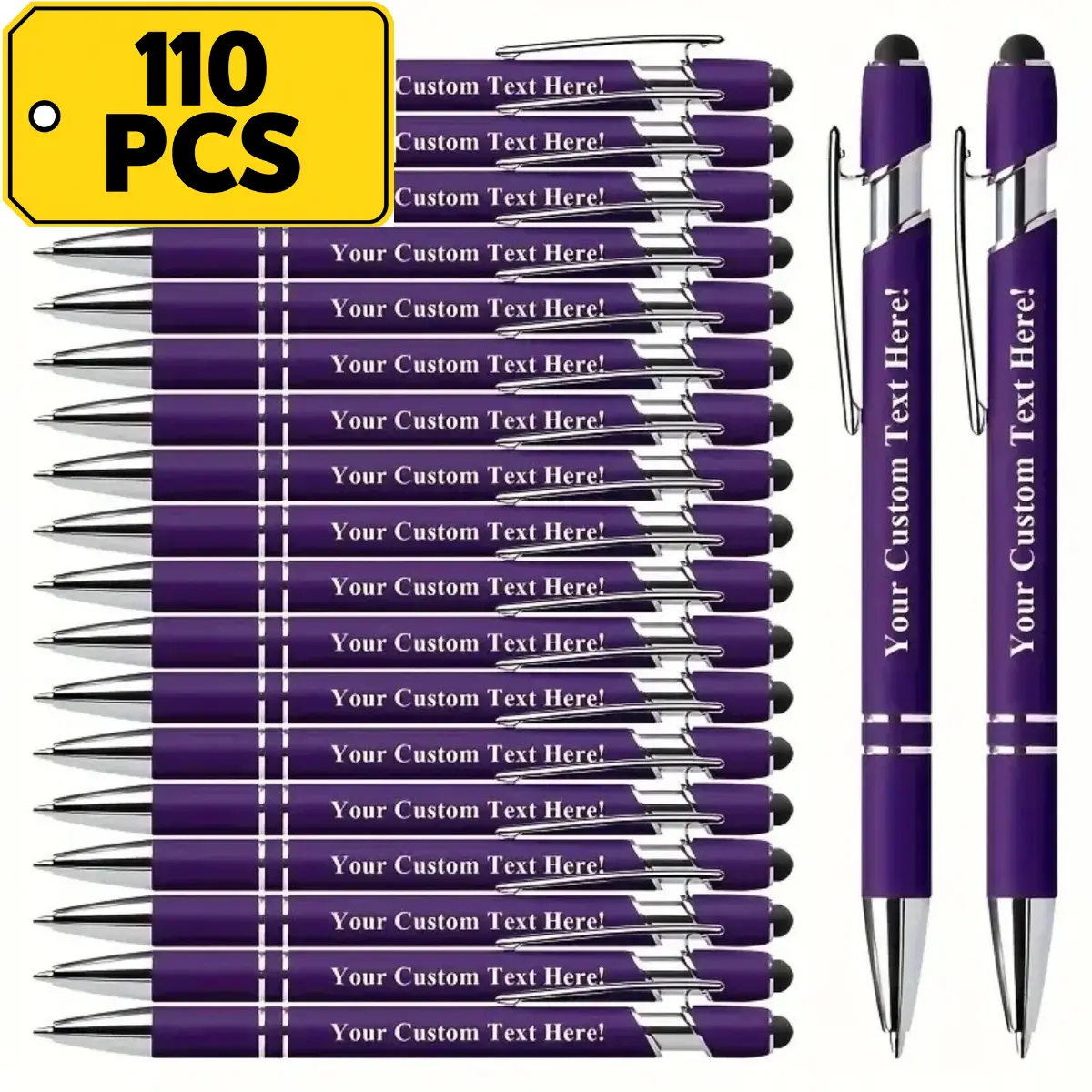 110-Piece Personalized Engraving Pens & Refills - Private Customization, Back to School Haul Office Stationery Writing Tool - Ideal for Students, Gifts - Add Engraving Text via Order Note or DM With Order Number