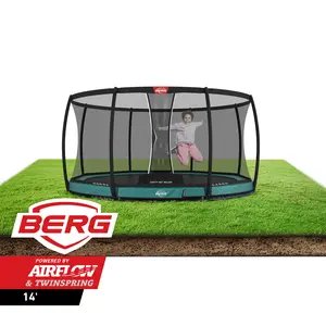 BERG Champion 14' Round Lo-ground Trampoline with Safety Enclosure