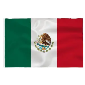 Mexico Flag 3x5 Foot- Mexican National Flags Indoor/Outdoor Quality Polyester with Vivid Color Brass Grommets Decorations