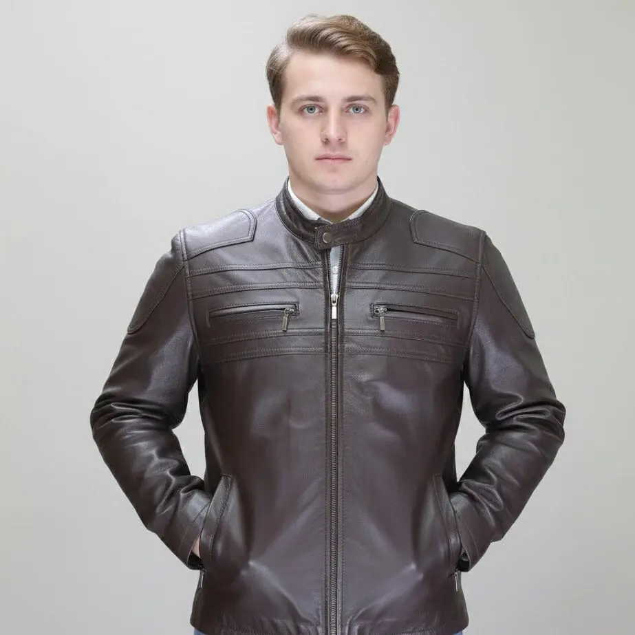 Soft Durable Sheep Leather Jacket Casual Coats