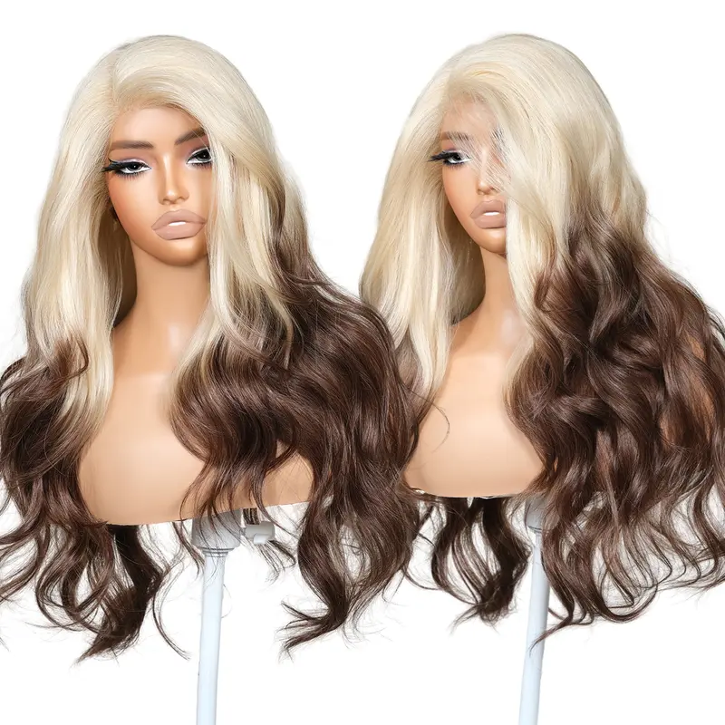 BrownBomb Side Part Glueless Lace Wig 24 Inch Pre-Styled Layered Synthetic Hair with Face Bangs & Vivid Natural Hairline 3 Sec Wear for Women and Beginner, Glueless Frontal Wig, Wedding, Side Part Hairstyles, Travel, Glueless Wigs, Dating, Body Wave Wig
