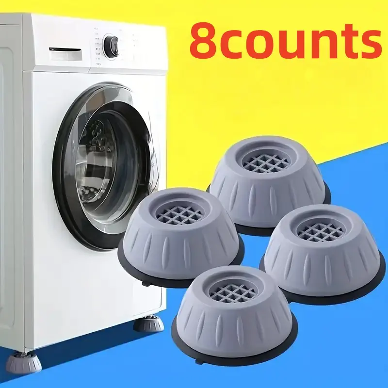8pcs Anti-Vibration Pads Set for Large Appliances, Noise & Vibration Reduction, Stabilizer Feet for Washing Machine, Stability, Durable Shock-Absorbing Pads