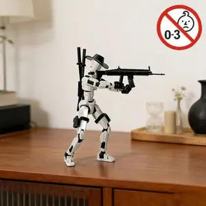 Multi-Jointed Action Figure Handheld Robot Model Desk Decor Stress Relief Stationery Model, Collectible Toy Gift for Kids & Adults, Gift Idea