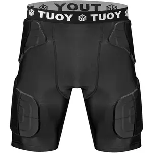 Men's Padded Football Girdle Compression 5-Pads Integrated Football Pads with Hip Tail Thigh Protector for Football Baseball