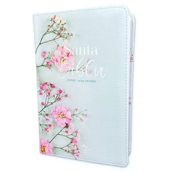 Biblia Letra Grande 12 puntos para Mujer RV1960 imit. piel turquesa floral